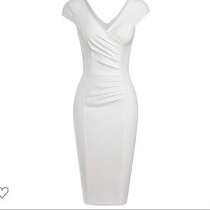 White midi dress